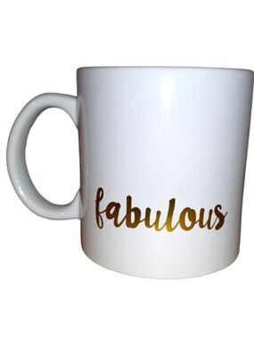 FABULOUS Gold Script OVERSZED WHITE MUG